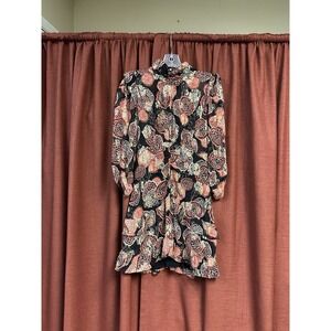 Ba&sh Hydra Dress in Pink/gold/Coral & Metallic Floral Size Medium